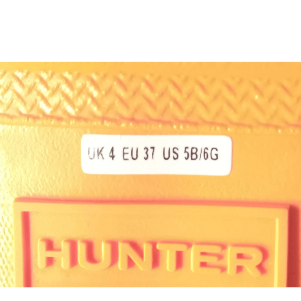 Hunter Original Kids Rain Boots Size 6 Big Girl Navy & Orange - Picture 9 of 9